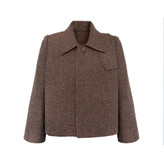 کت زنانه روما رنگ قهوهای نمای جلو