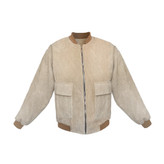 بامبر سویشرت زنانه کبریتی رنگ کرم نمای جلو