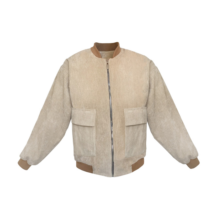 بامبر سویشرت زنانه کبریتی رنگ کرم نمای جلو