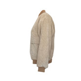 نمای بغل بامبر سویشرت زنانه کبریتی کرم