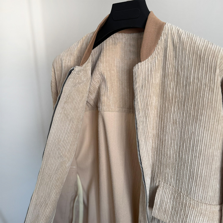 داخل بامبر سویشرت زنانه کبریتی کرم با آستر نرم