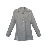 پالتو زنانه زمستانه فوتر طوسی نمای جلو