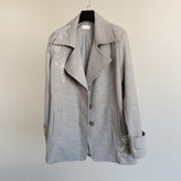 پالتو زنانه فوتر طوسی با یقه پهن و گلدوزی برفی