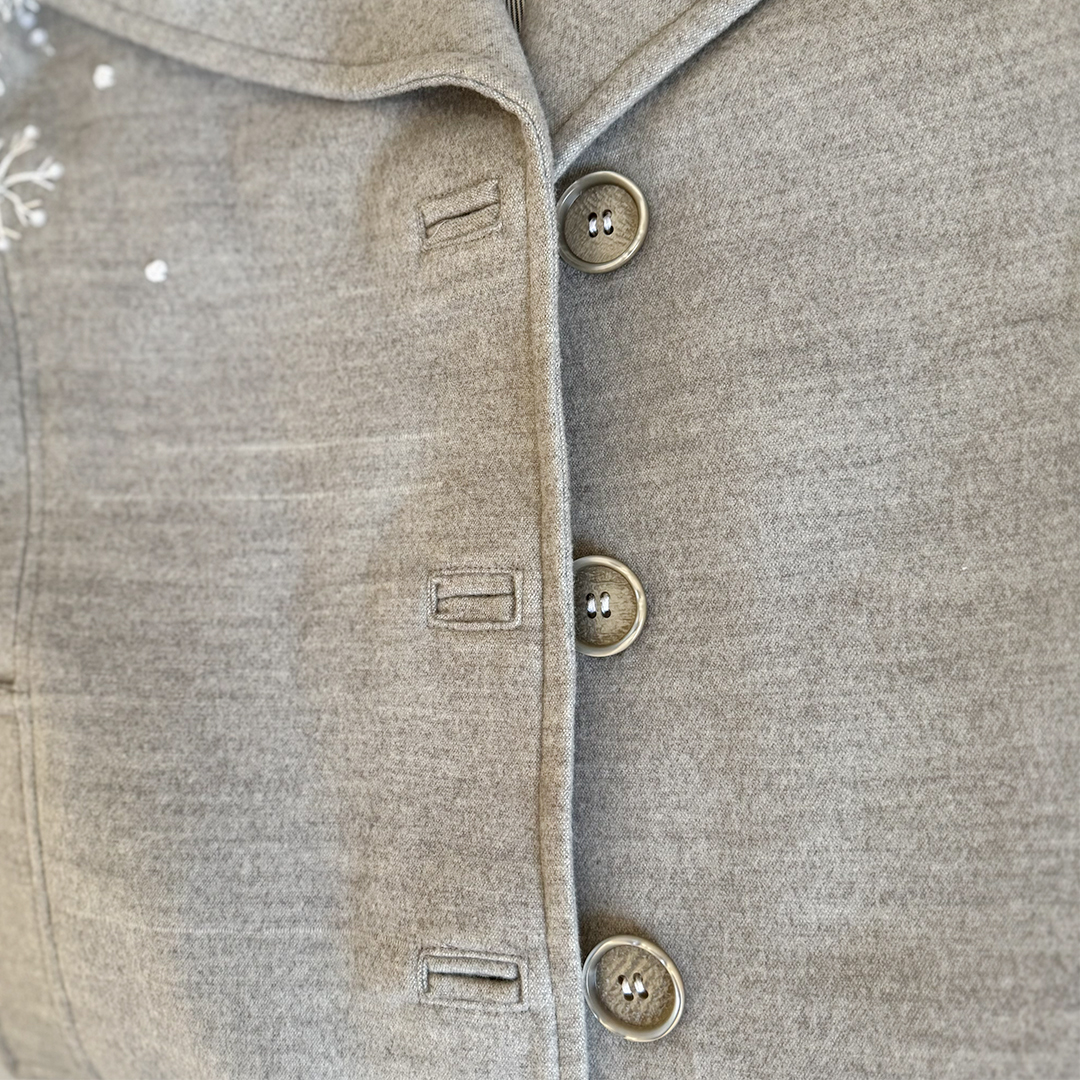 دکمه‌های با کیفیت پالتو زنانه زمستانه فوتر طوسی