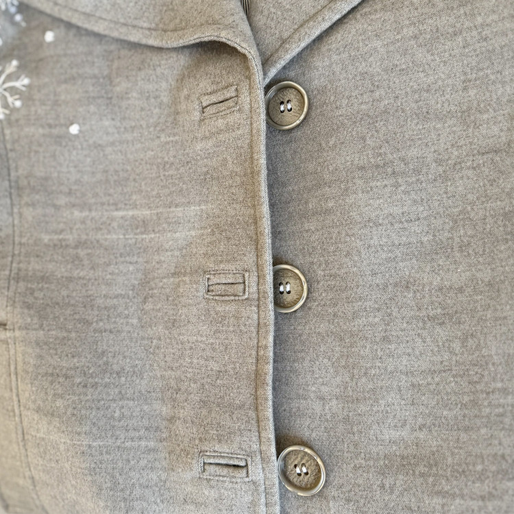 دکمههای با کیفیت پالتو زنانه زمستانه فوتر طوسی